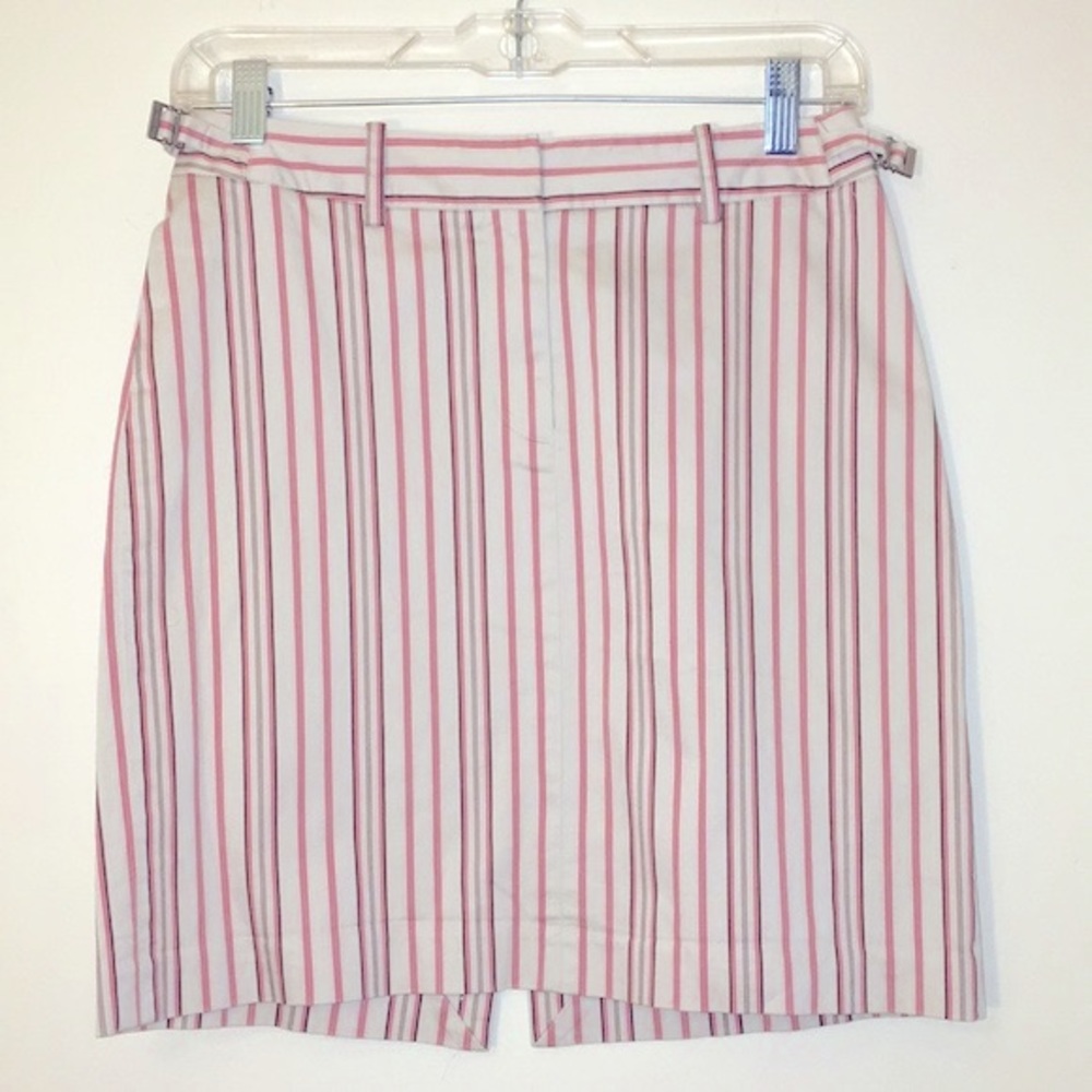 The Limited Stretch Tan with Red and Burgundy Stripes Pencil Skirt Size 4